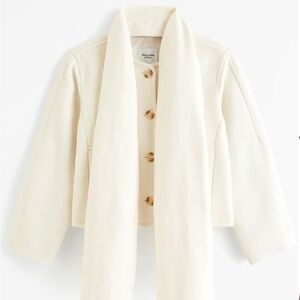 Abercrombie & Fitch Removable Scarf Double-Cloth Wool-Blend Jacket